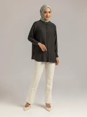 ANARA TOP PLAIN BLACK