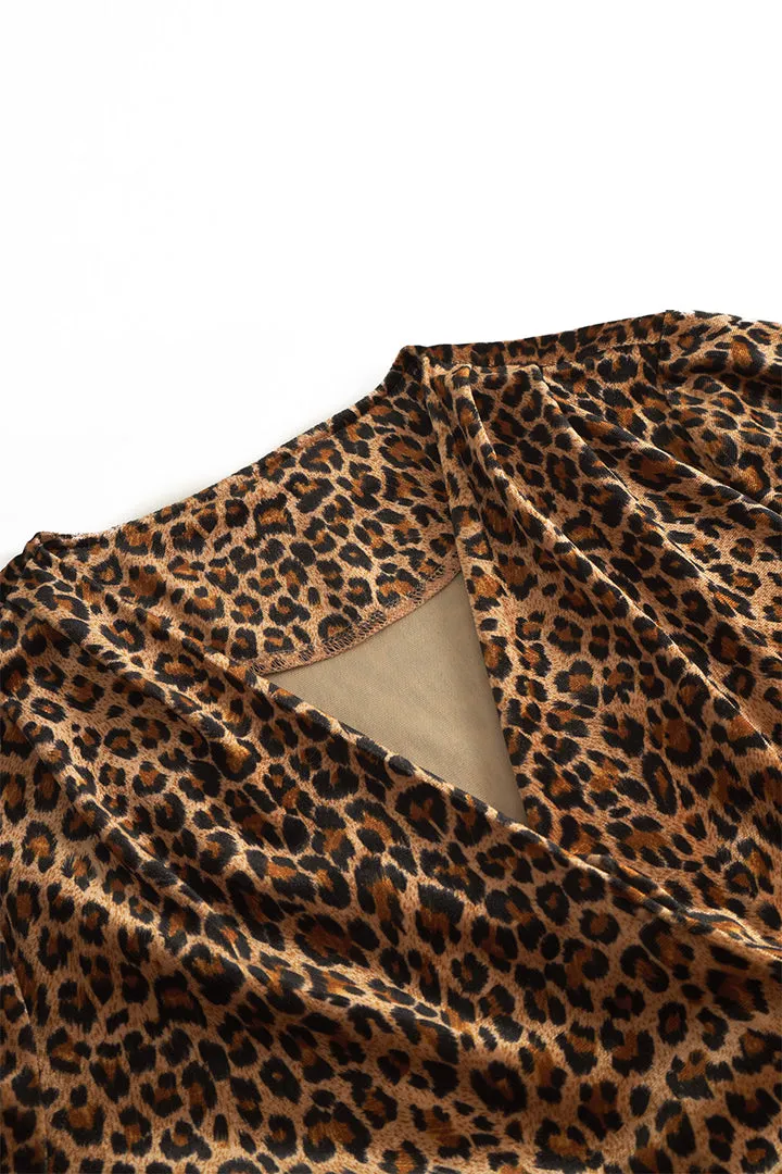 Angela Velour Jumpsuit - Leopard