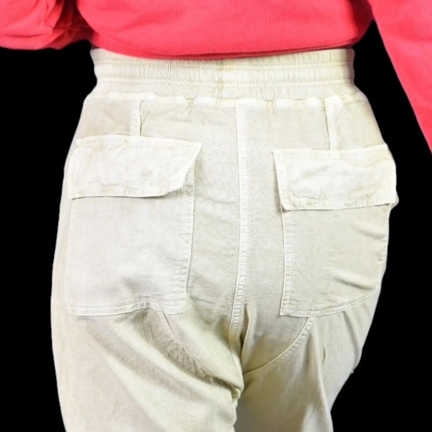 Anthropologie Daily Practice Evergreen Pants Tan Cargo Baggy High Waist Pull On Drawstring Ankle Size XS