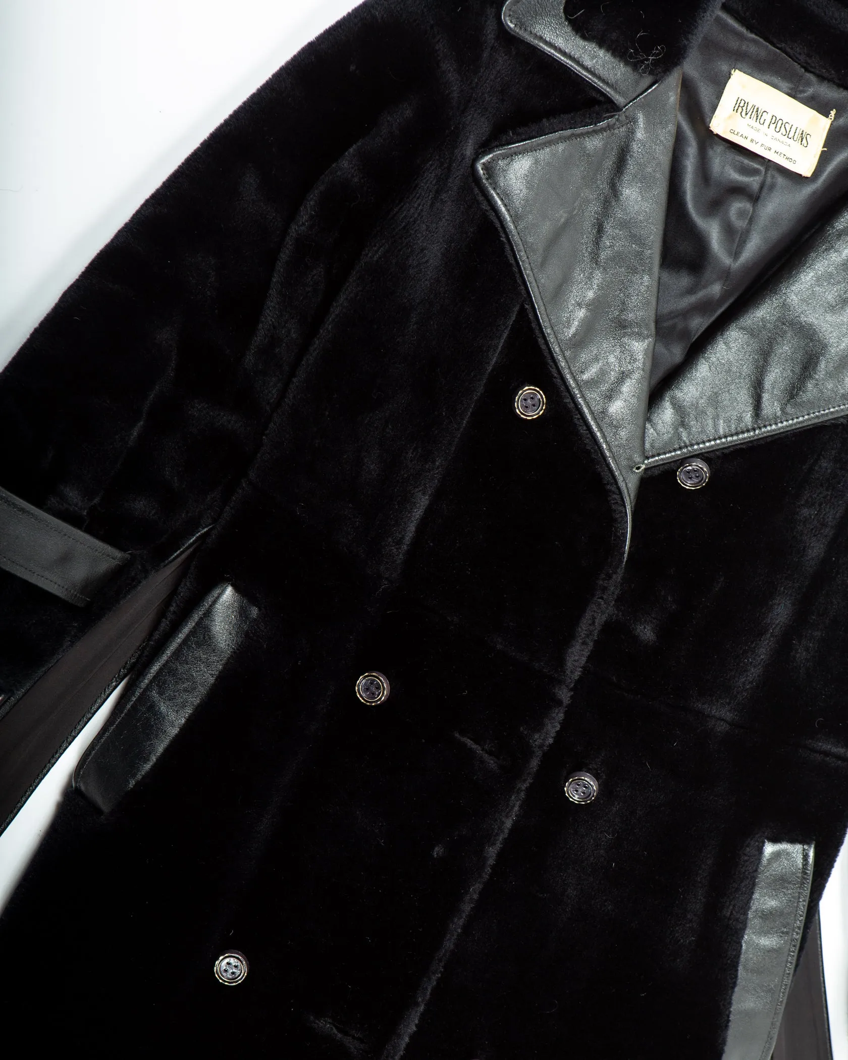 Black Leather and Faux Fur Jacket