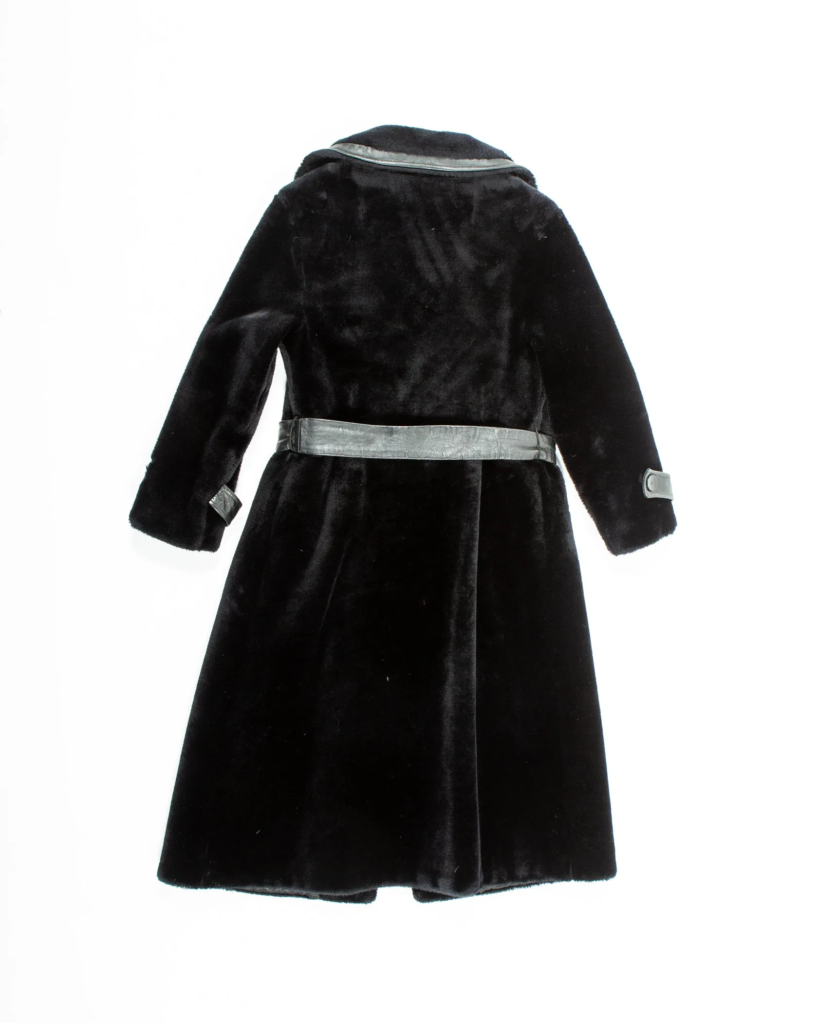 Black Leather and Faux Fur Jacket