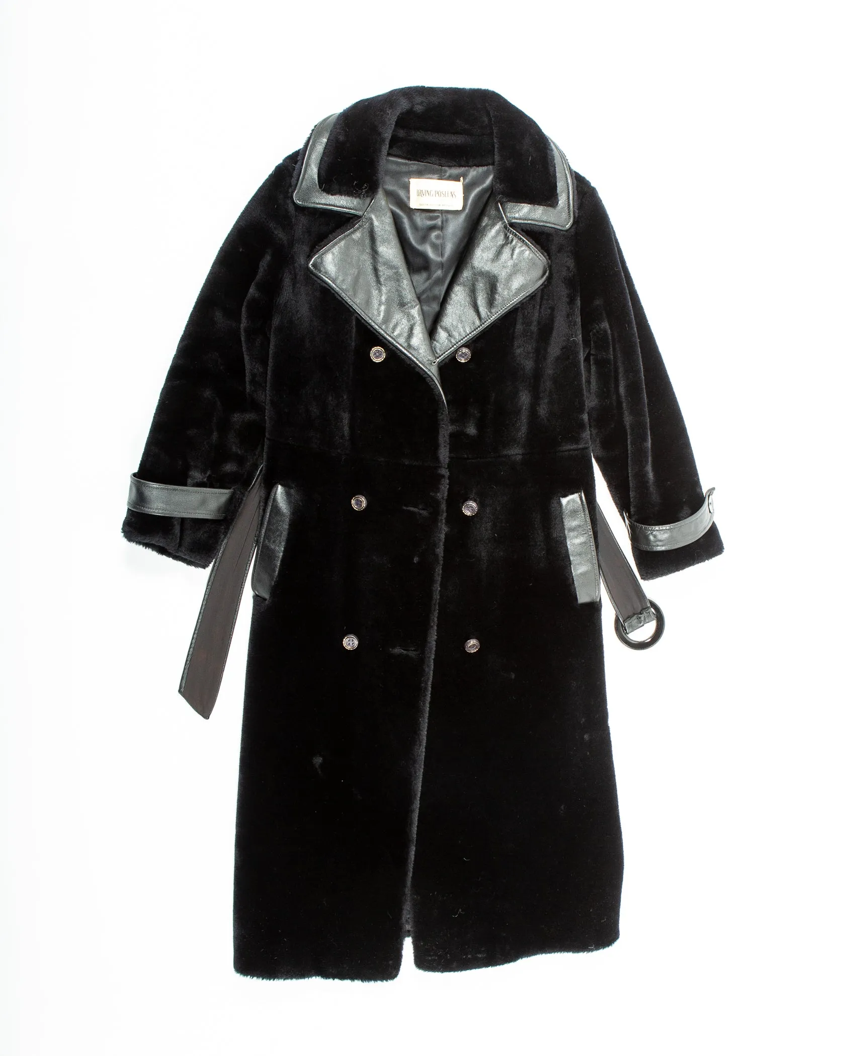 Black Leather and Faux Fur Jacket