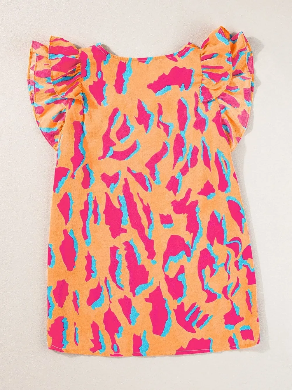 Bright Ruffle Sleeve Blouse