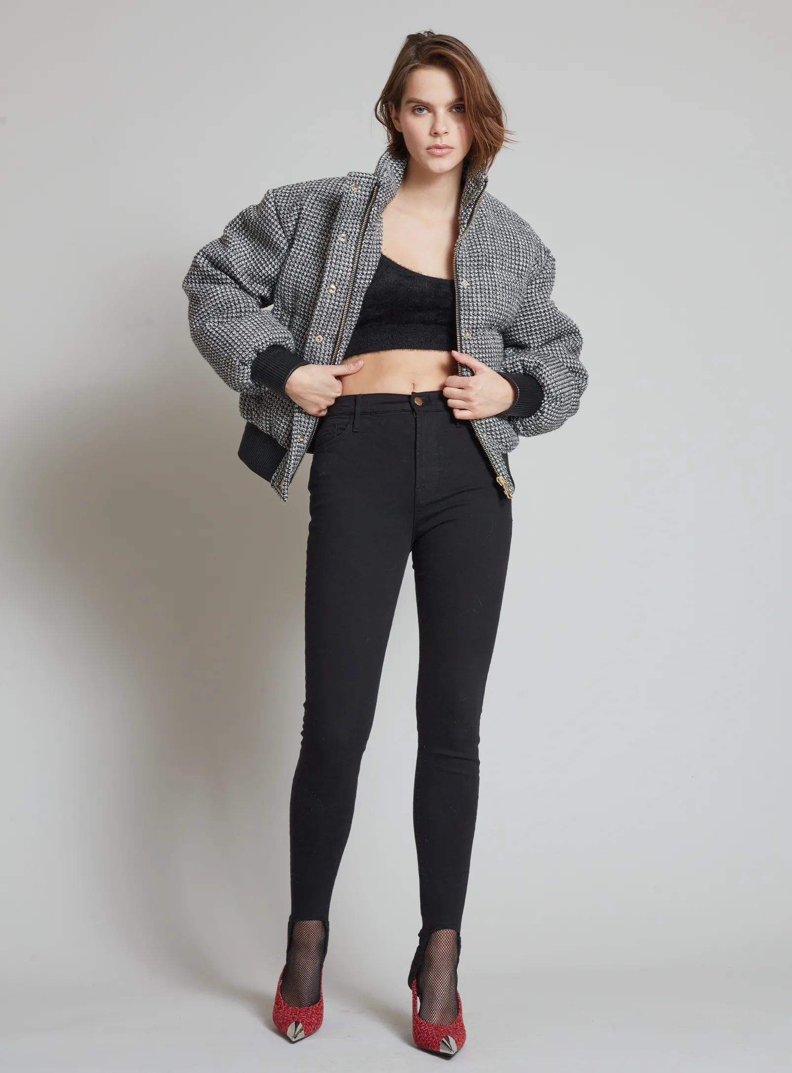 BROOKLYN | TWEED NOIR BOMBER JACKET