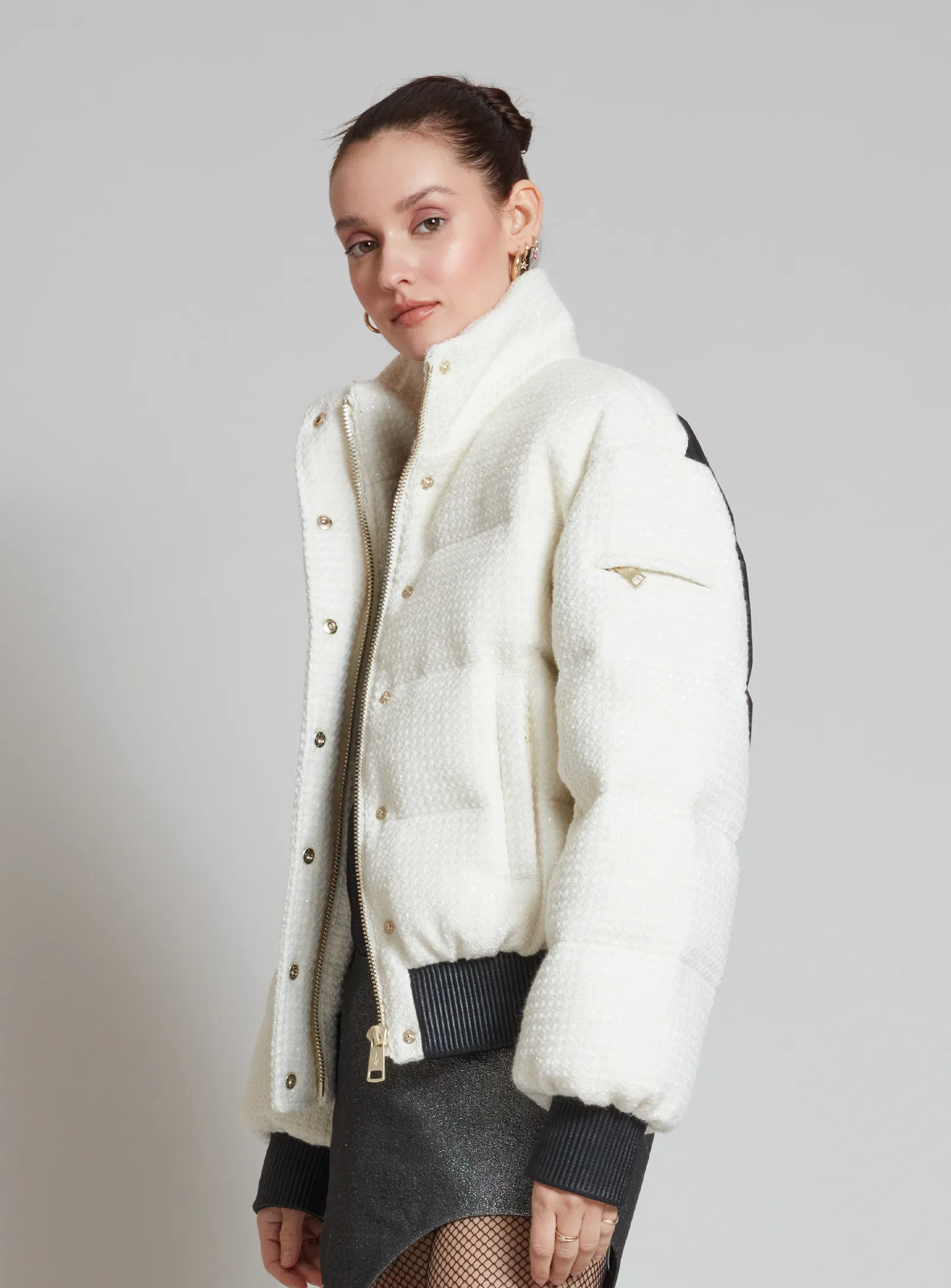 BROOKLYN | TWEED NOIR BOMBER JACKET