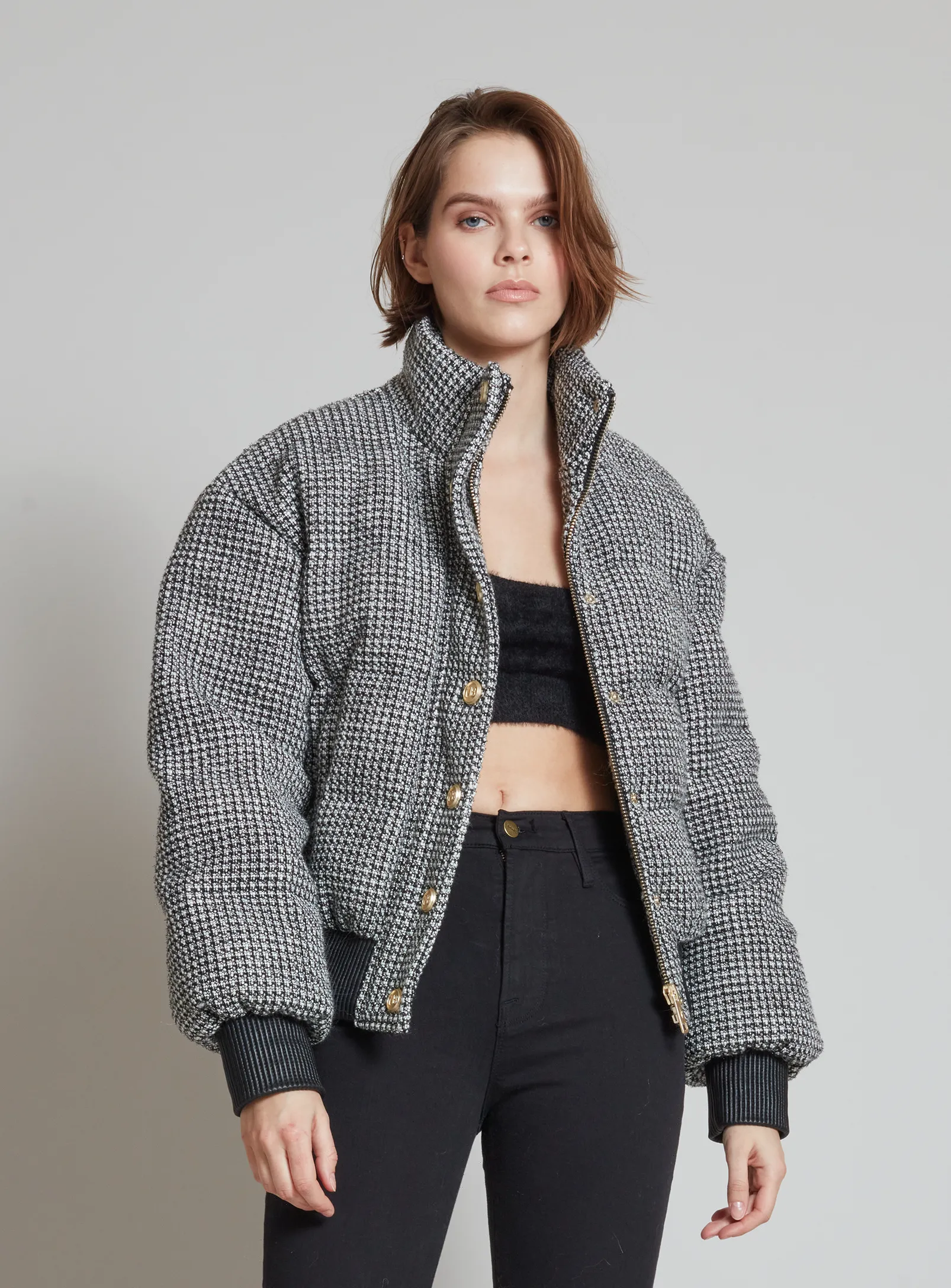 BROOKLYN | TWEED NOIR BOMBER JACKET