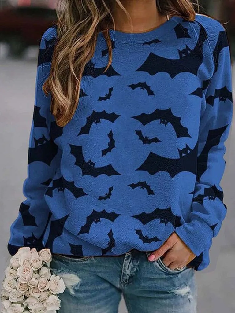 Casual Bat Print Blouse