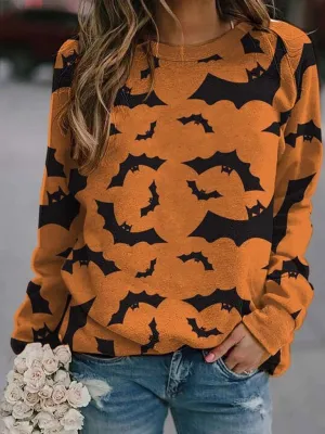 Casual Bat Print Blouse