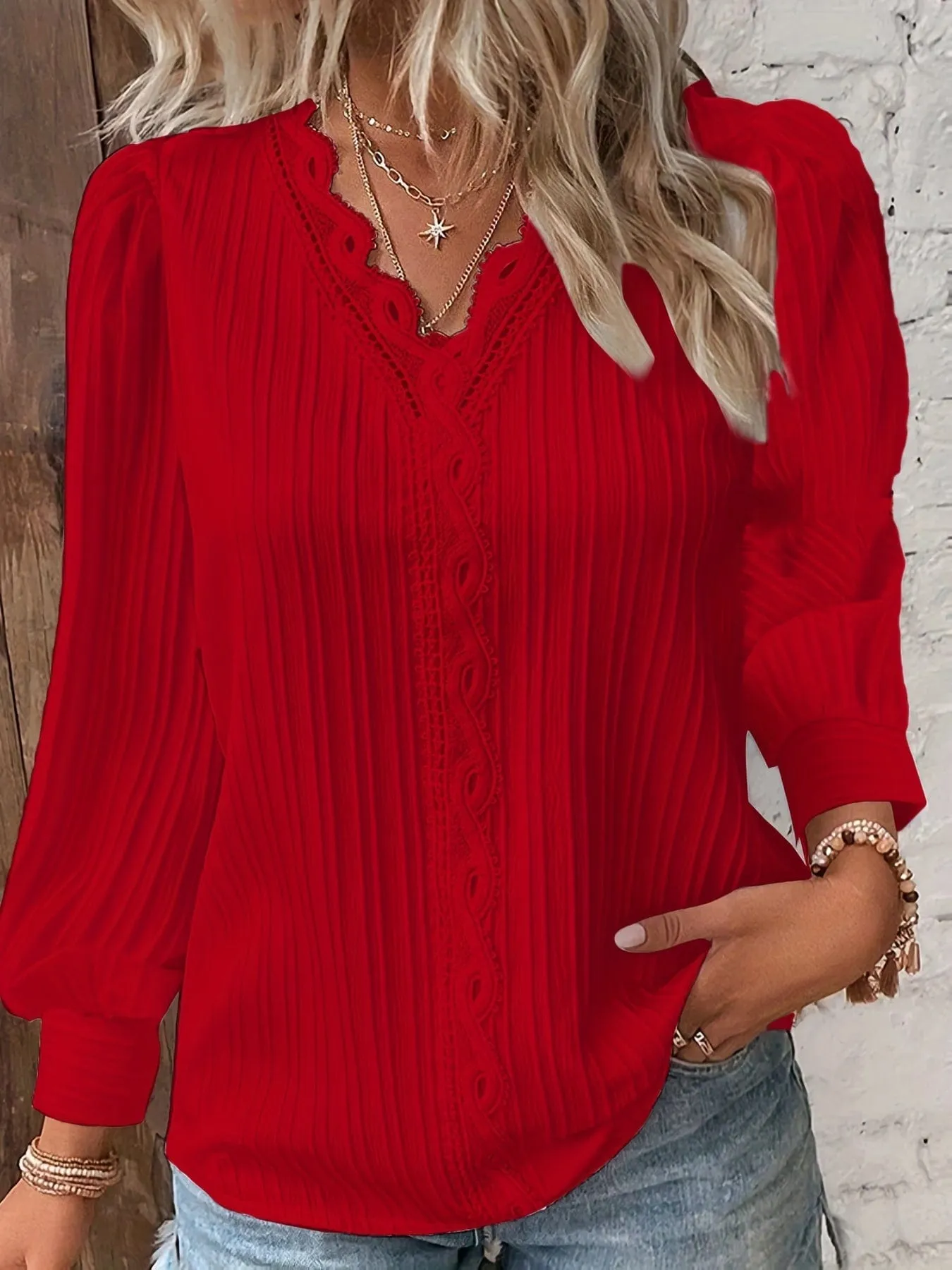 Casual Knit Cardigan with Lace Trim