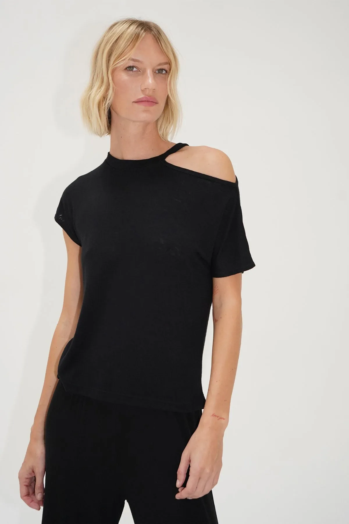 Celeste Brushed Tee - Black