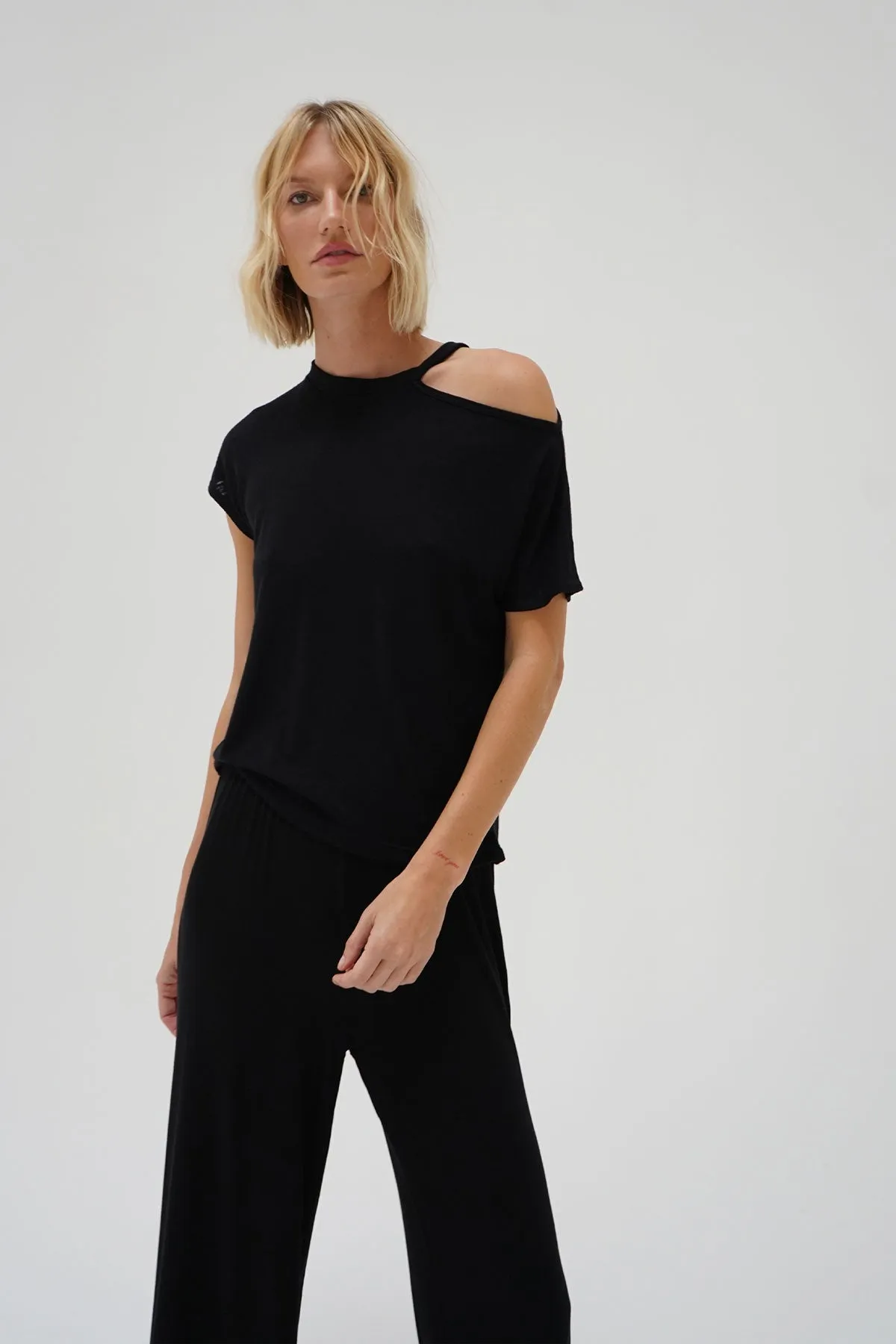 Celeste Brushed Tee - Black