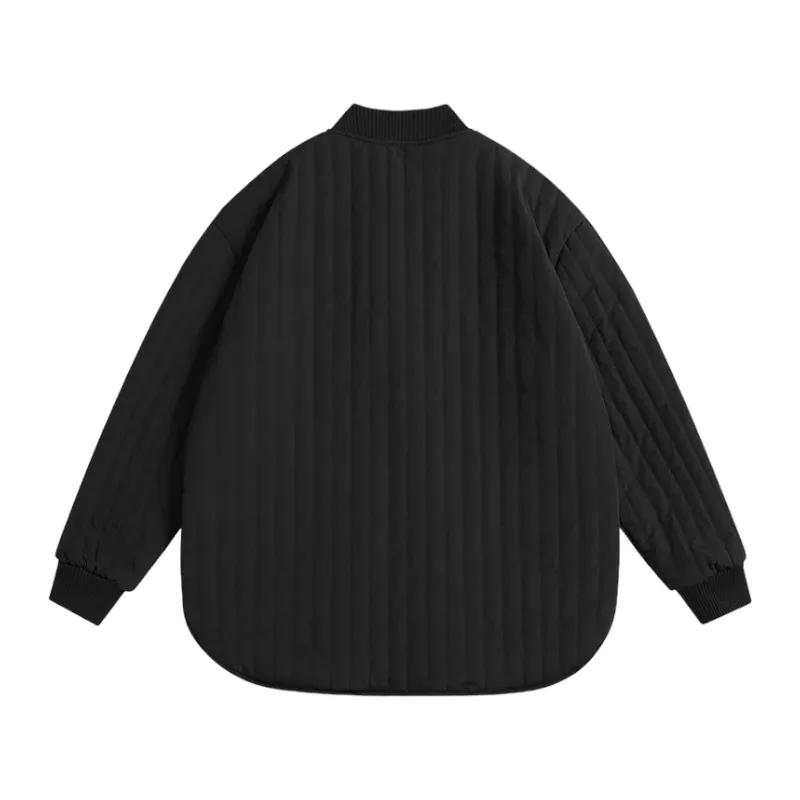 Channel quilting oversized shirt jacket