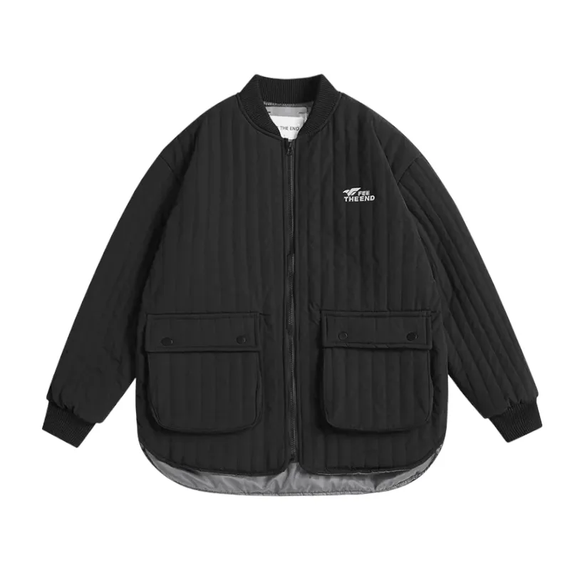Channel quilting oversized shirt jacket