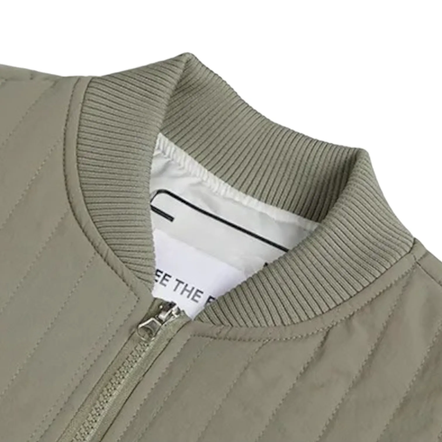 Channel quilting oversized shirt jacket