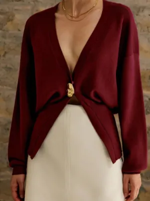 Chic VAN V-Neck Knit golden one button seater