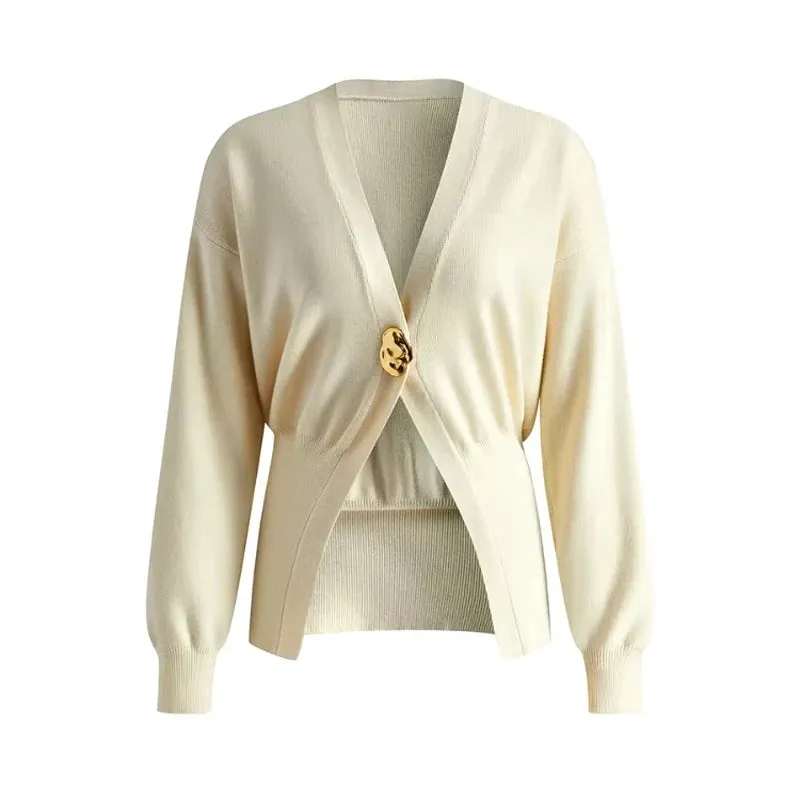 Chic VAN V-Neck Knit golden one button seater