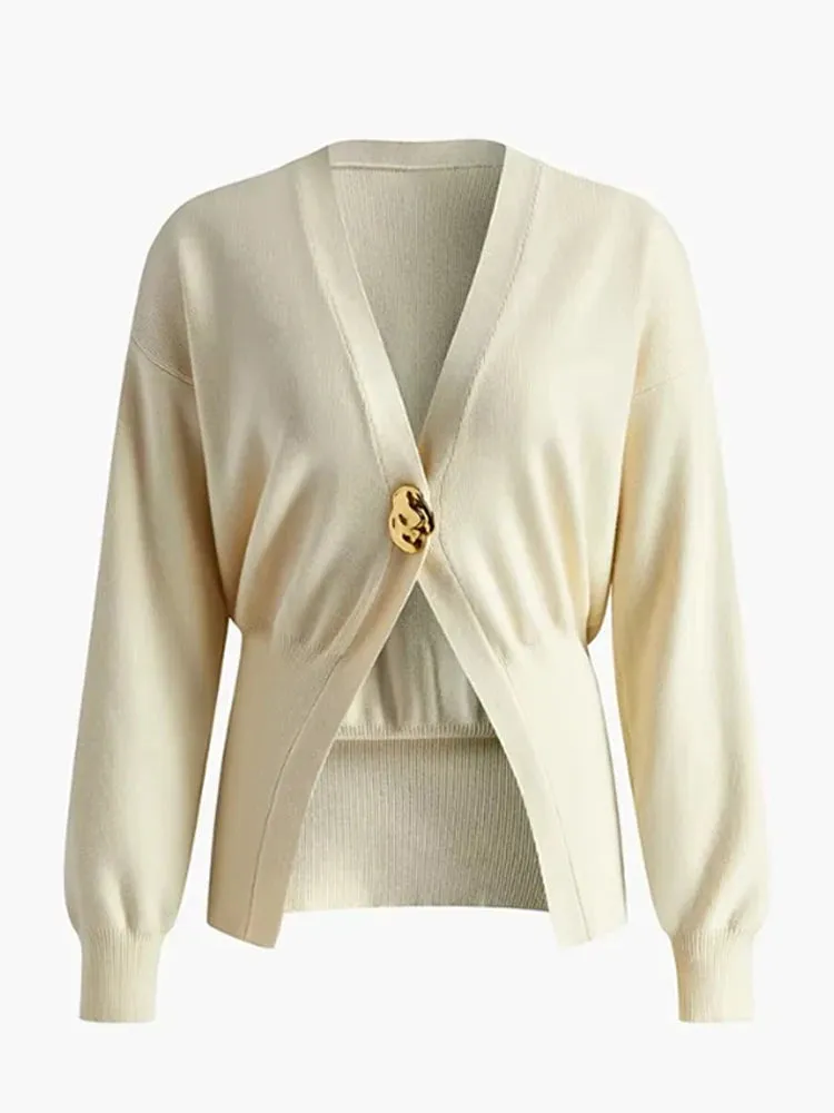Chic VAN V-Neck Knit golden one button seater