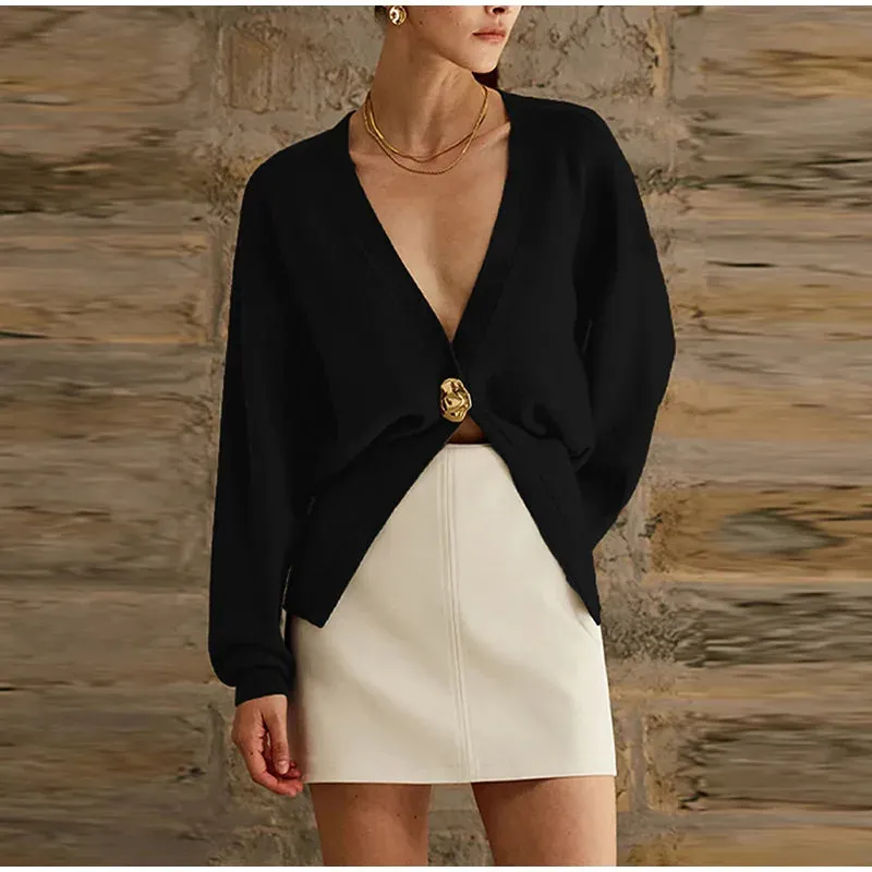 Chic VAN V-Neck Knit golden one button seater
