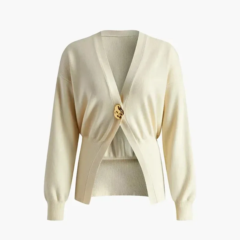 Chic VAN V-Neck Knit golden one button seater