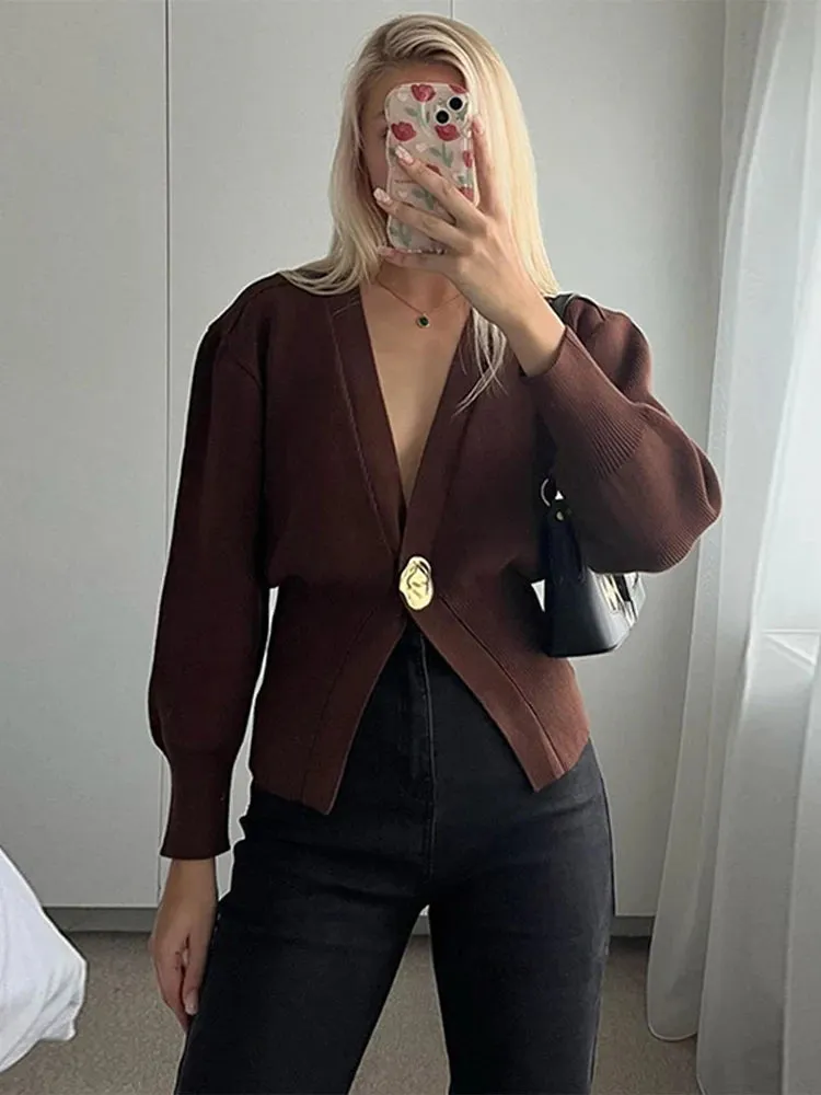 Chic VAN V-Neck Knit golden one button seater