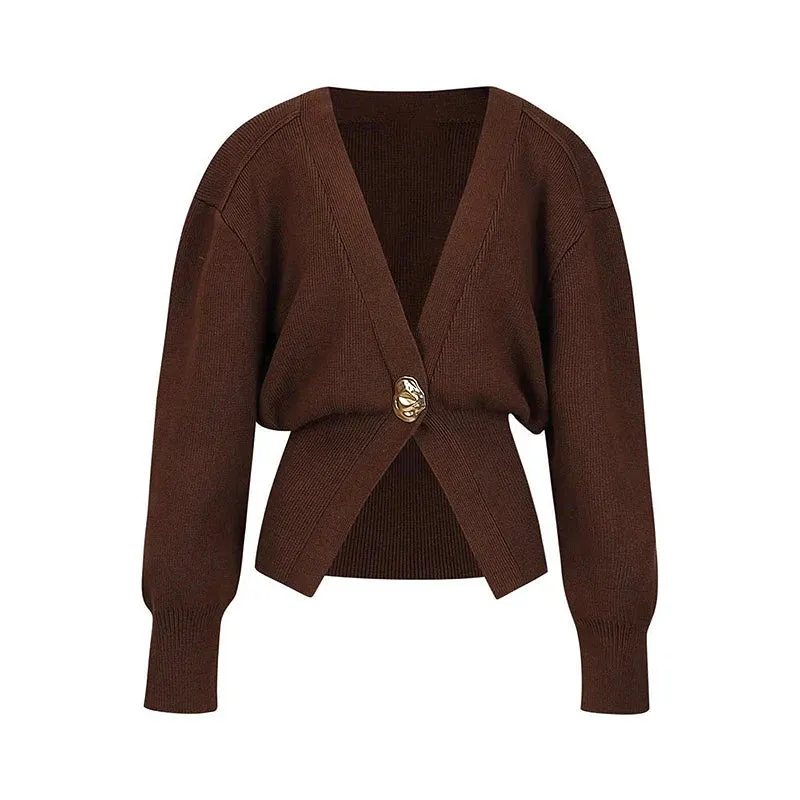 Chic VAN V-Neck Knit golden one button seater