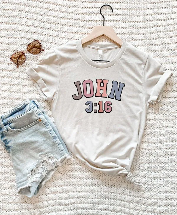 Colorful John 3 16 Graphic Tee Shirt
