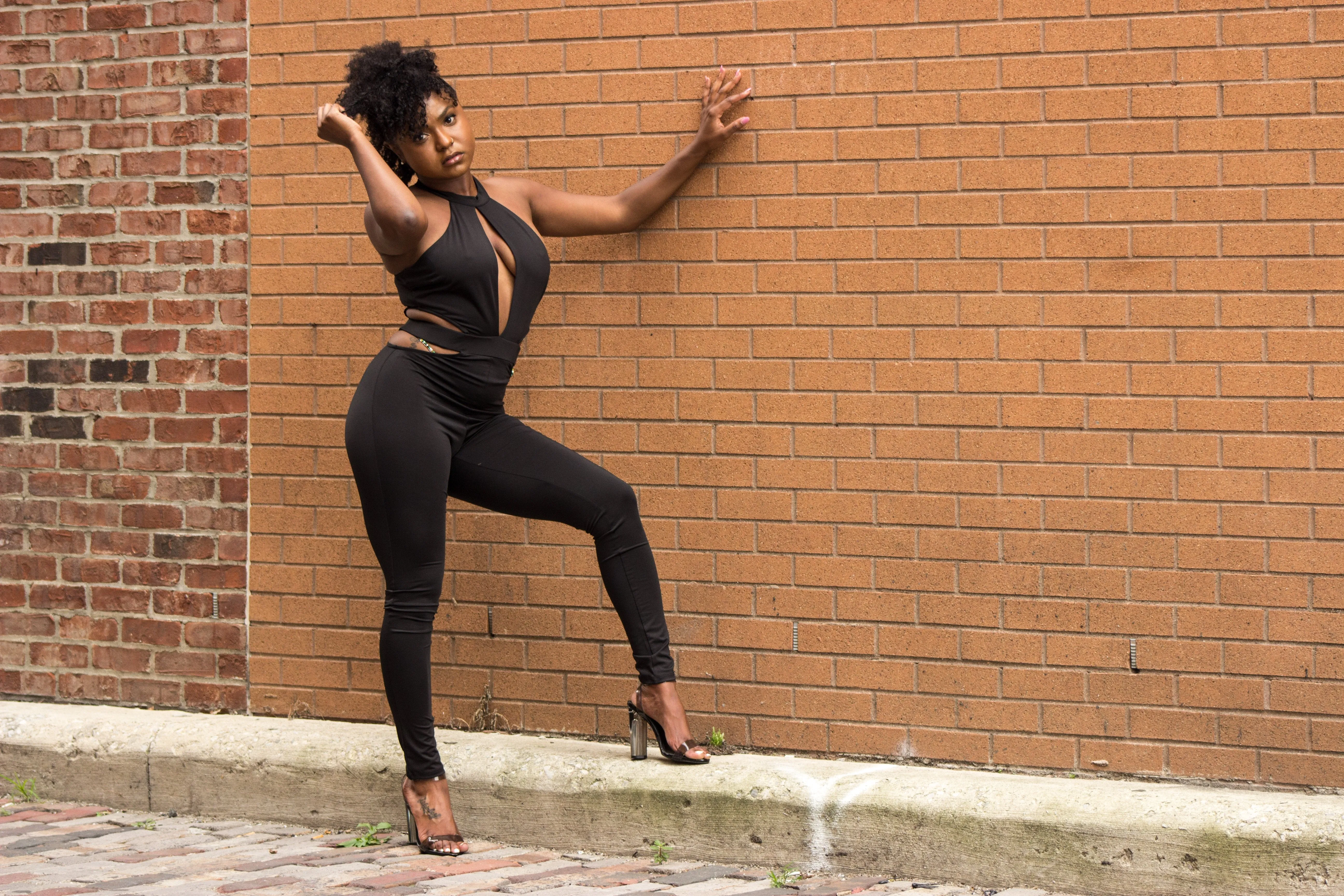 Cut Out Black Jumpsuit