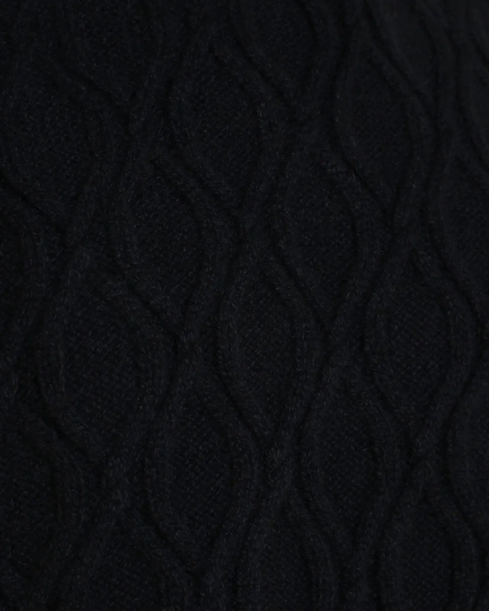 Dark Blue Cashmere Cable Knit Crewneck Sweater