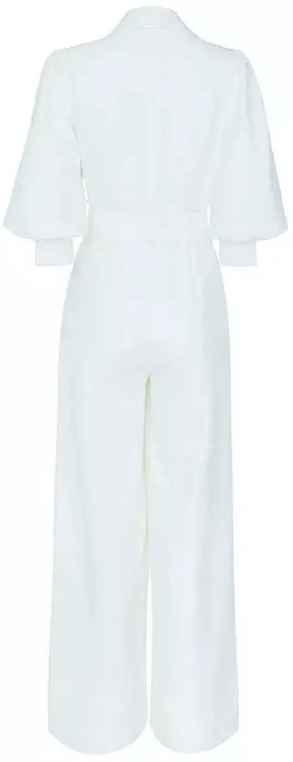 Deep V-Neck Belted Jumpsuit