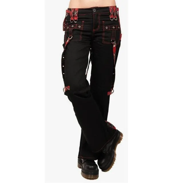 FashionSierra - Ladies Cargo Pants High Waist Black Streetwear Vintage Punk Goth Pants Women Summer Pants Casual Long Trousers joggers