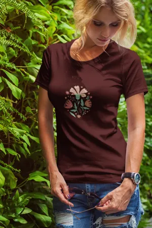 Floral Wildflowers Printed Scoop Neck T-shirt for women