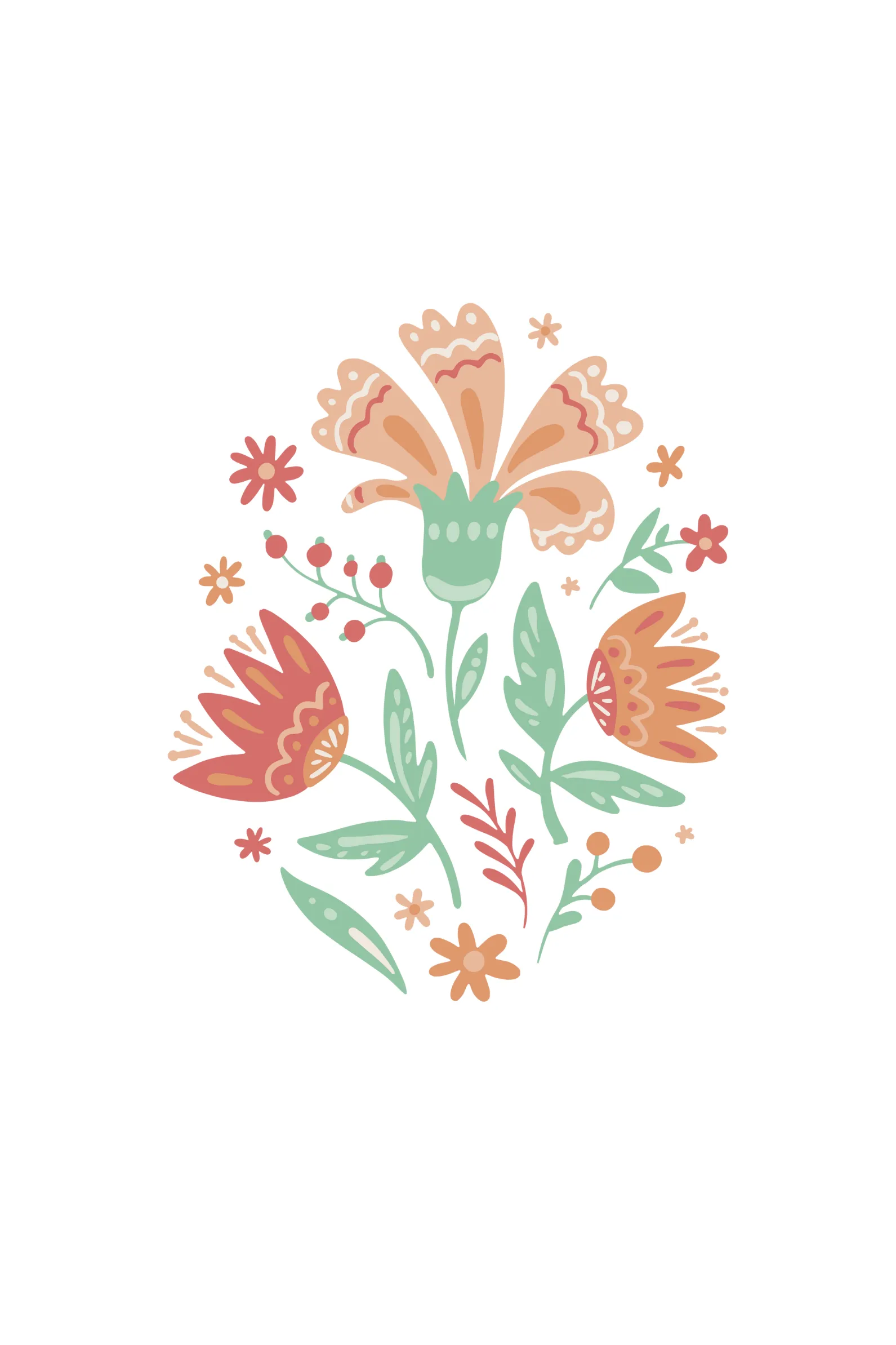 Floral Wildflowers Printed Scoop Neck T-shirt for women