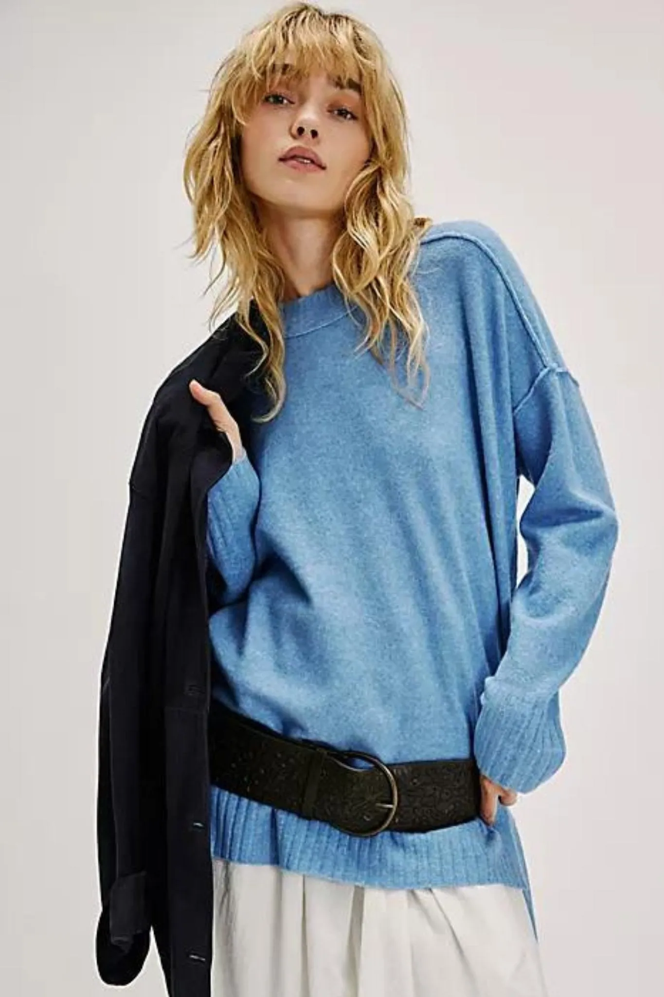 Free People: Phoebe Pullover in Waterfall Heather