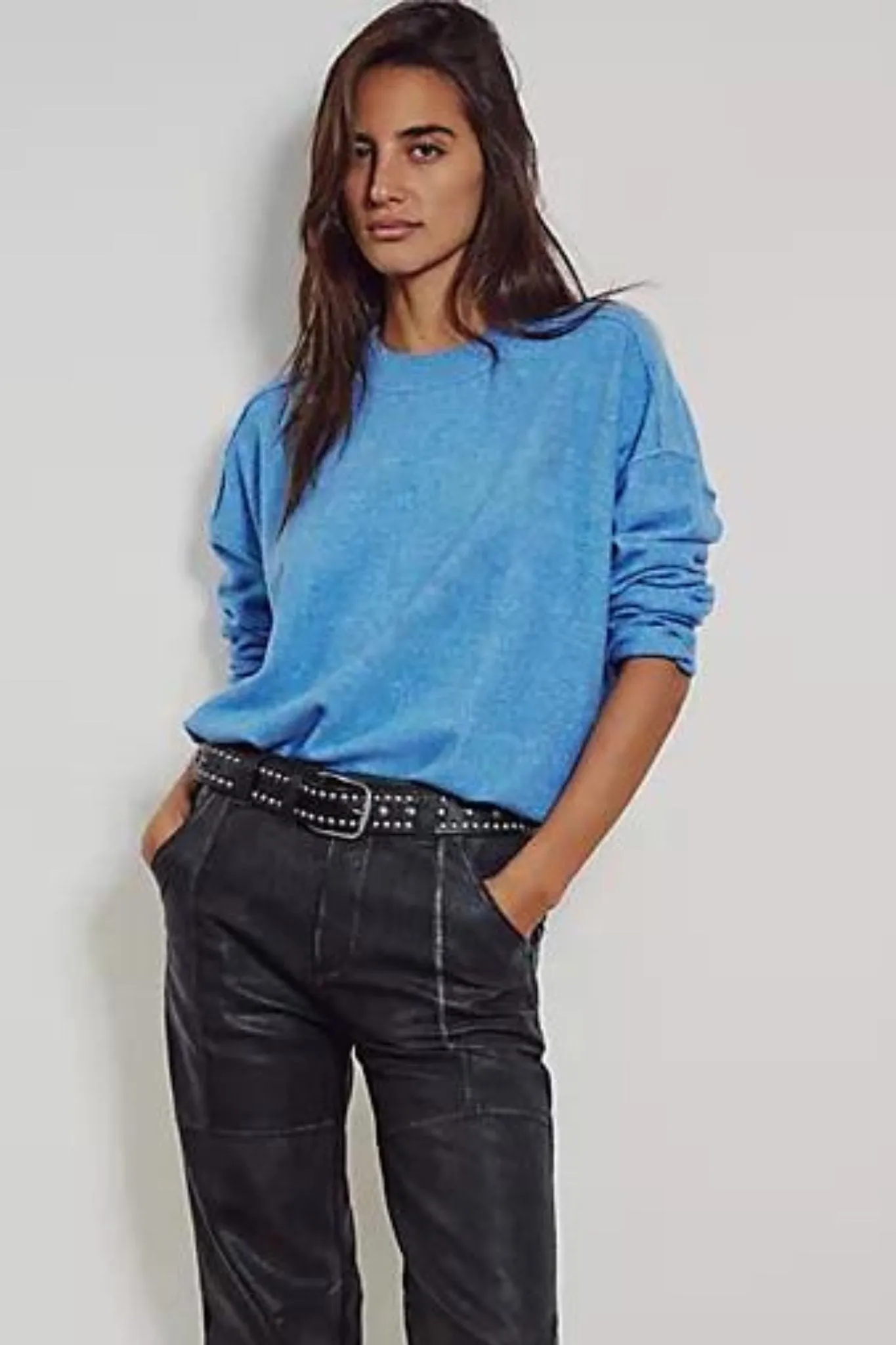 Free People: Phoebe Pullover in Waterfall Heather