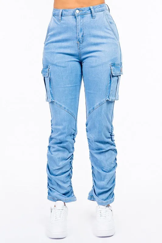High Rise Shirred Cargo