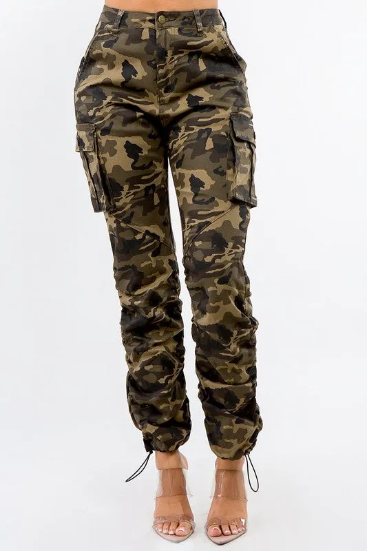 High Rise Shirred Cargo