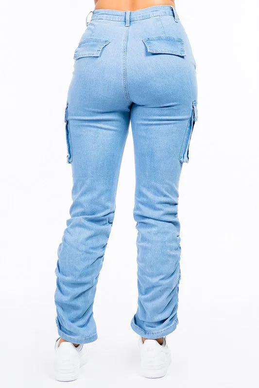 High Rise Shirred Cargo