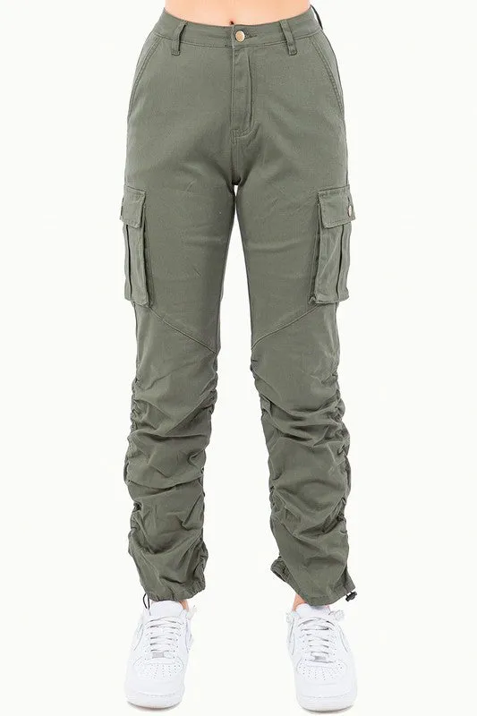 High Rise Shirred Cargo