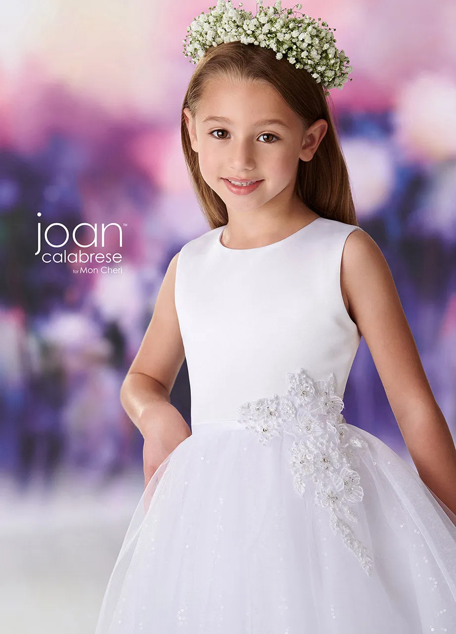 Joan Calabrese A-Line Sleeveless Satin Tulle Dress