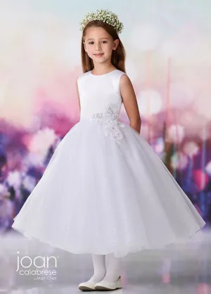 Joan Calabrese A-Line Sleeveless Satin Tulle Dress