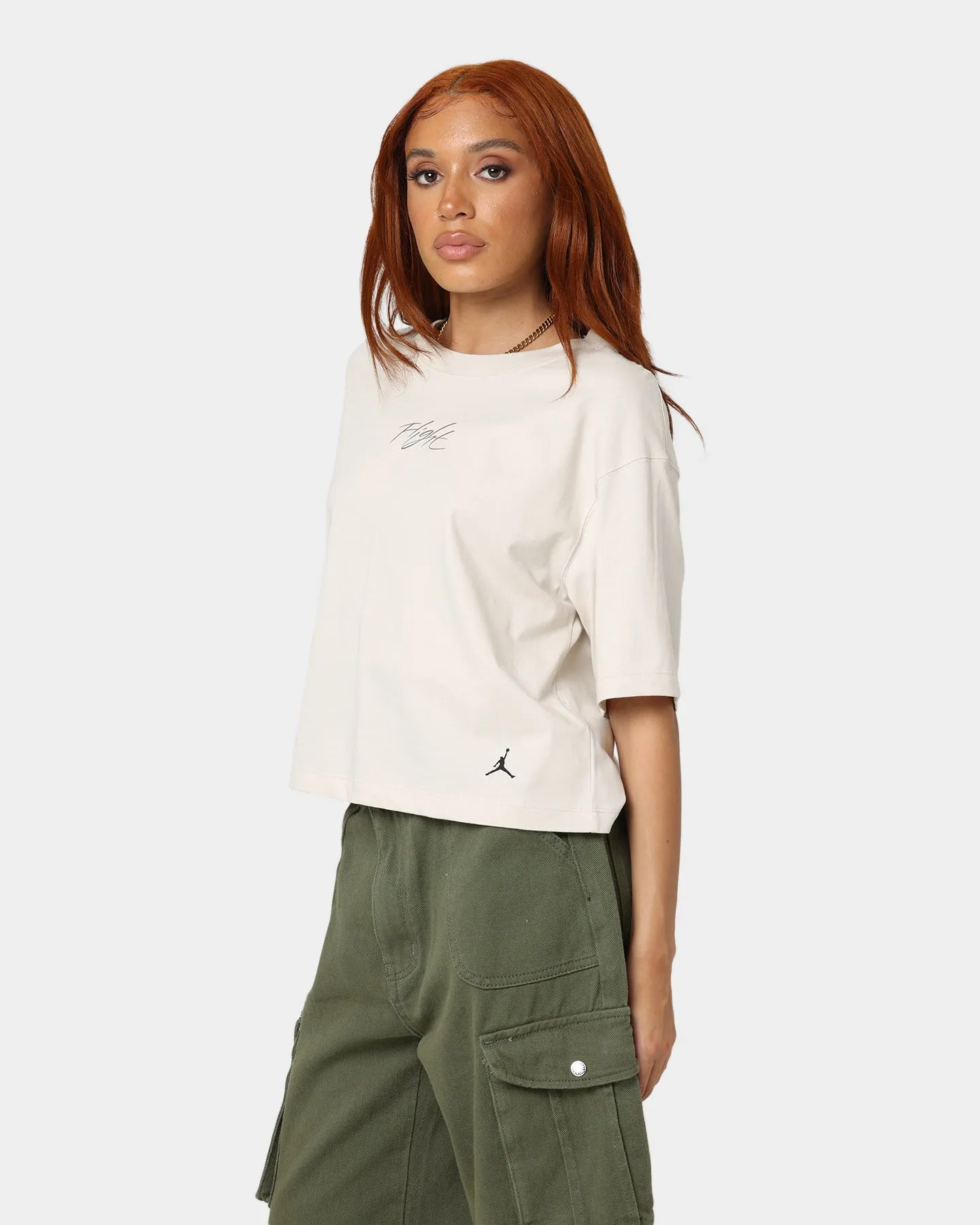Jordan Women's Heritage Boxy Graphic T-Shirt Light Orewood Brown