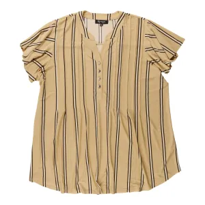 lily morgan Women's Plus V-Neck Pintuck Blouse