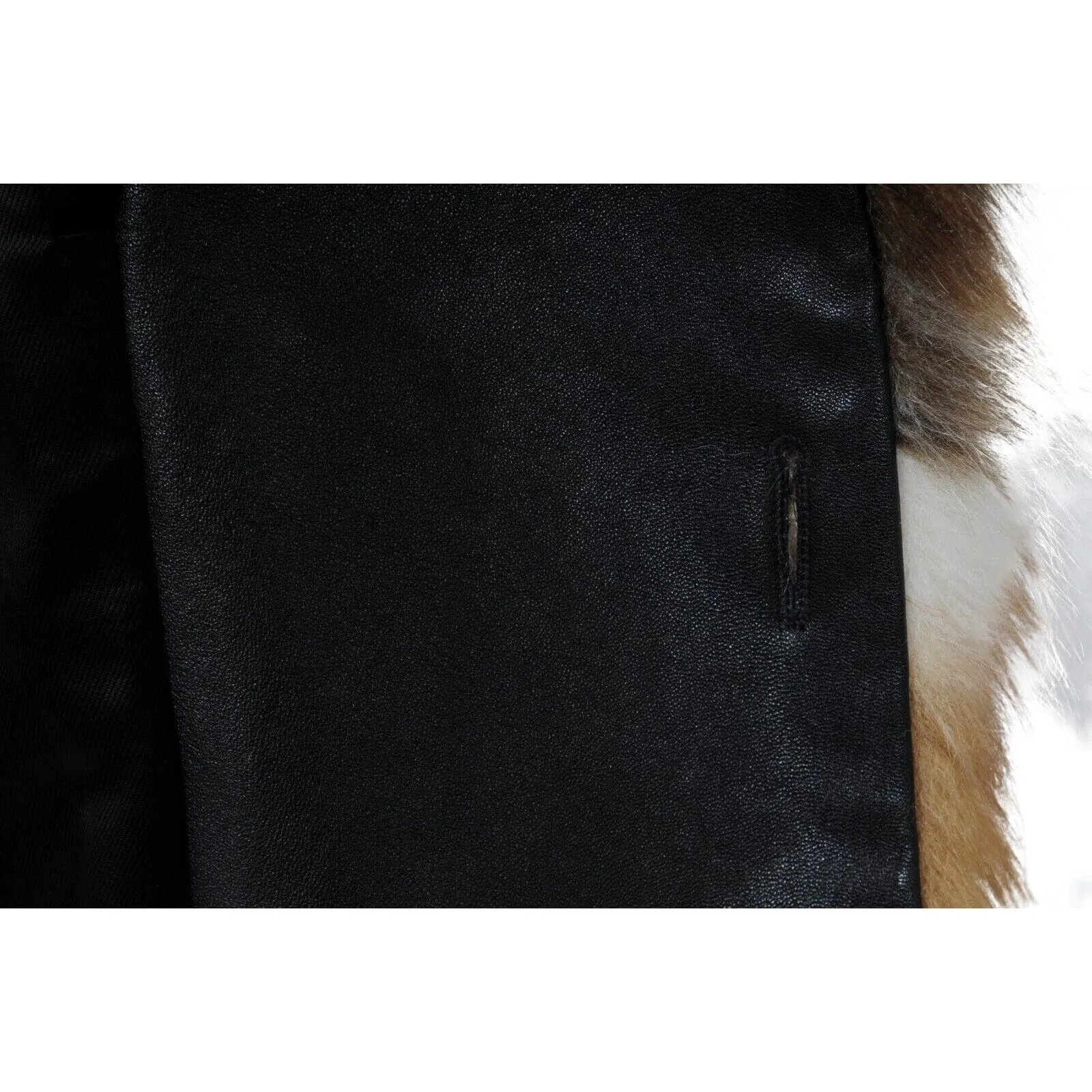 Men Double Breasted Faux Fur Coat Brown Tan Jacket Coat