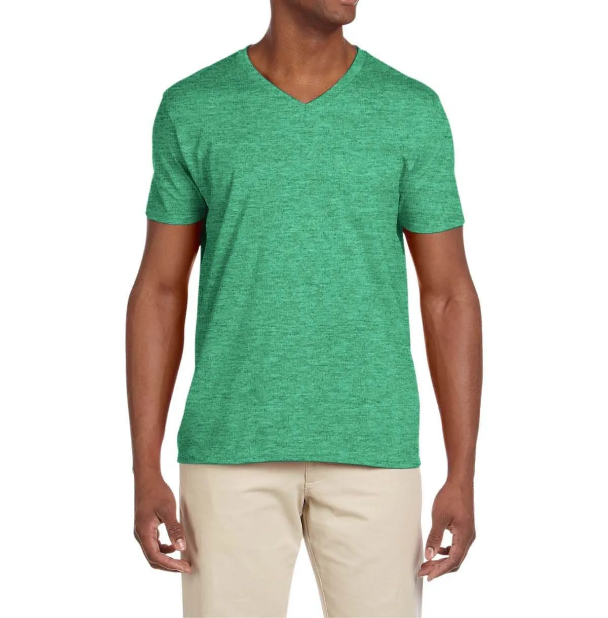 Men's Semi-Fitted V-Neck Short Sleeve Cotton Tee
