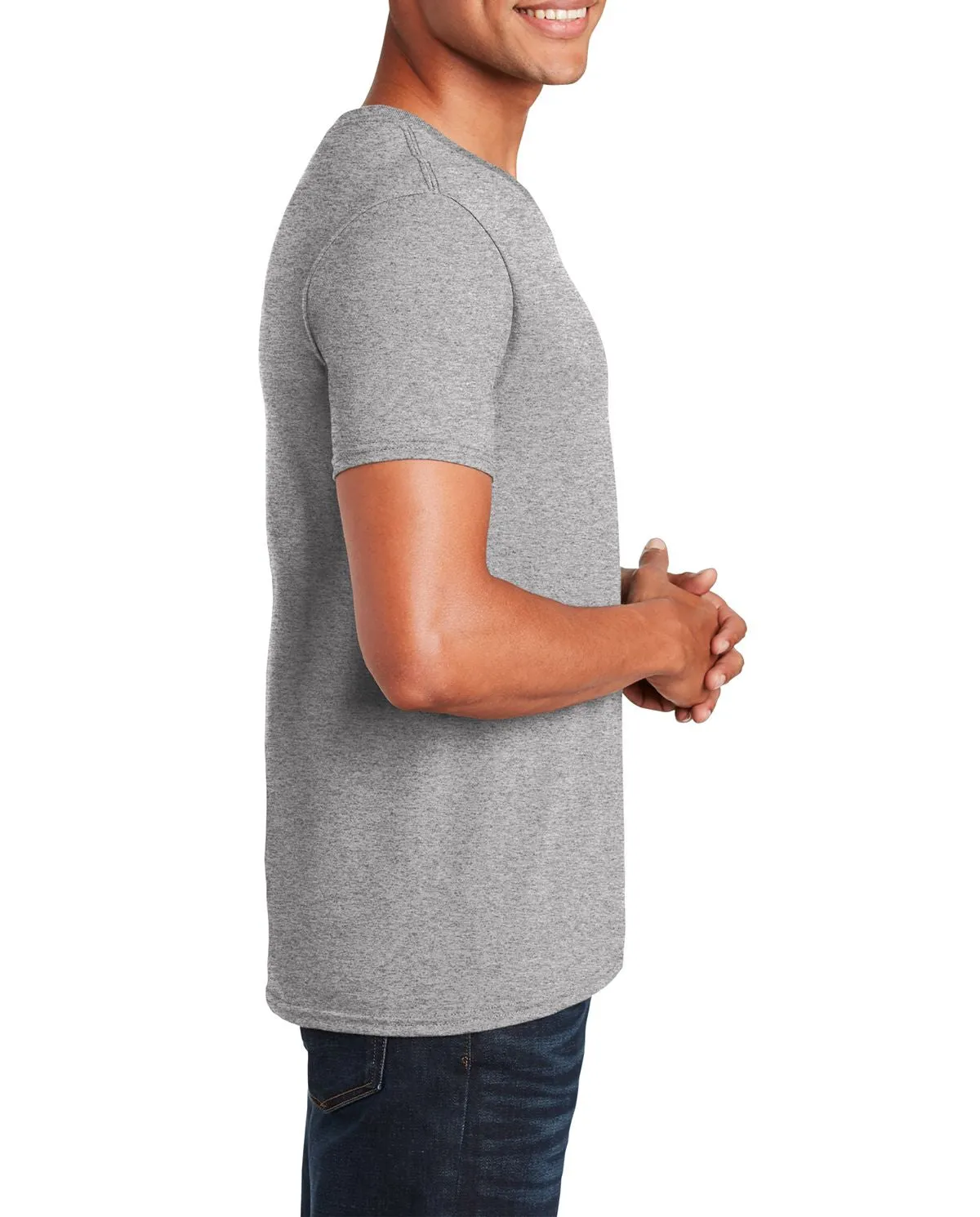 Men's Semi-Fitted V-Neck Short Sleeve Cotton Tee