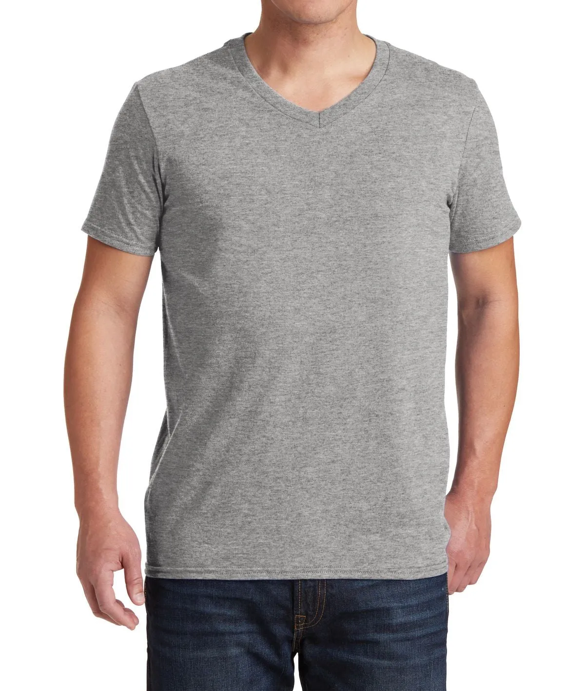 Men's Semi-Fitted V-Neck Short Sleeve Cotton Tee