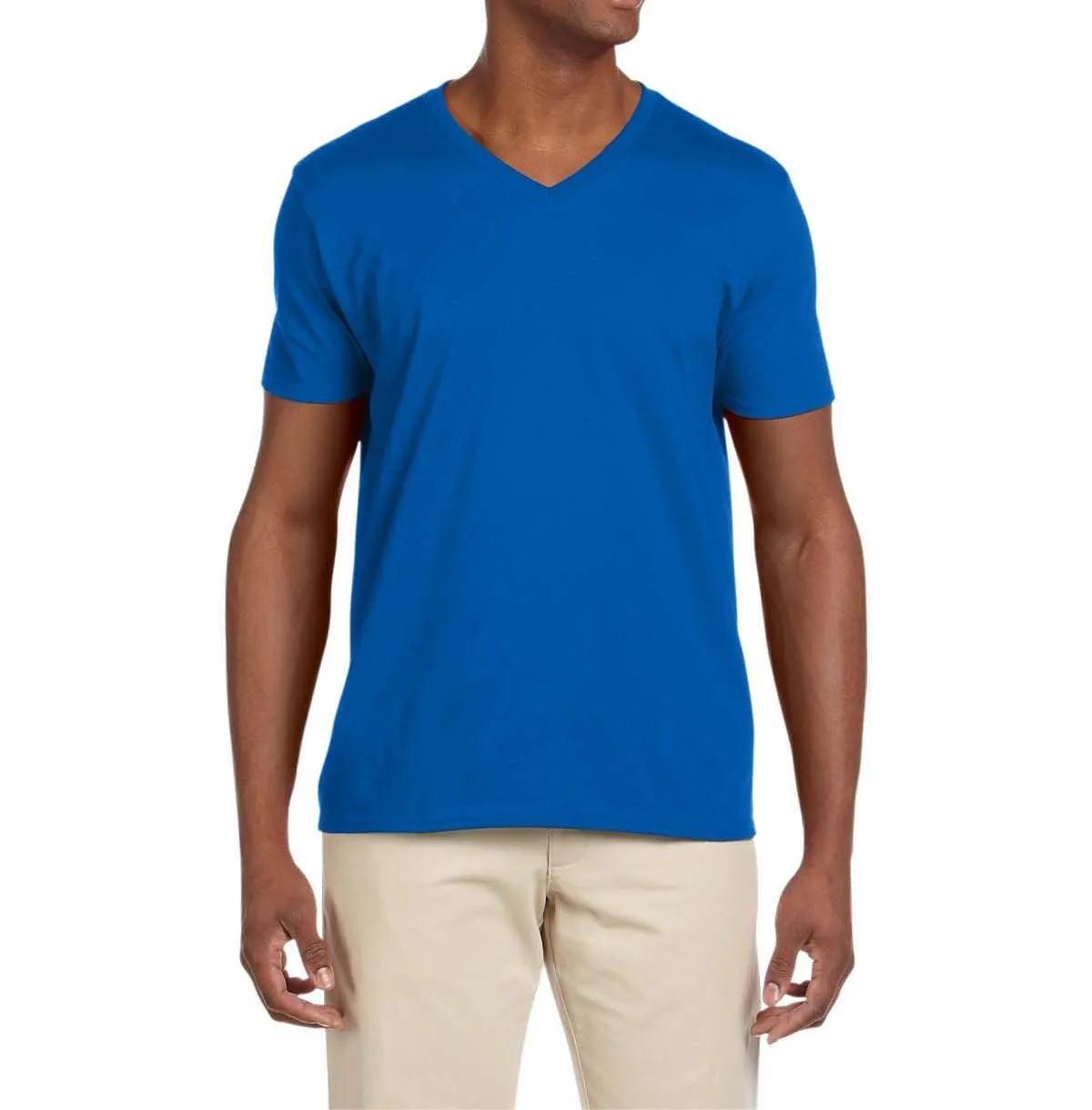 Men's Semi-Fitted V-Neck Short Sleeve Cotton Tee
