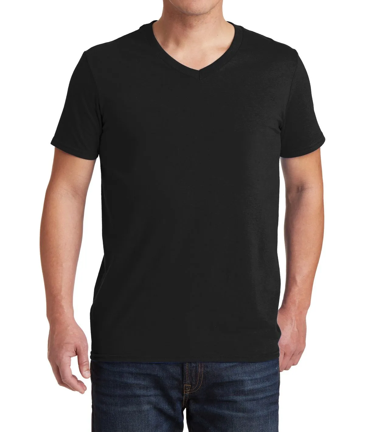 Men's Semi-Fitted V-Neck Short Sleeve Cotton Tee