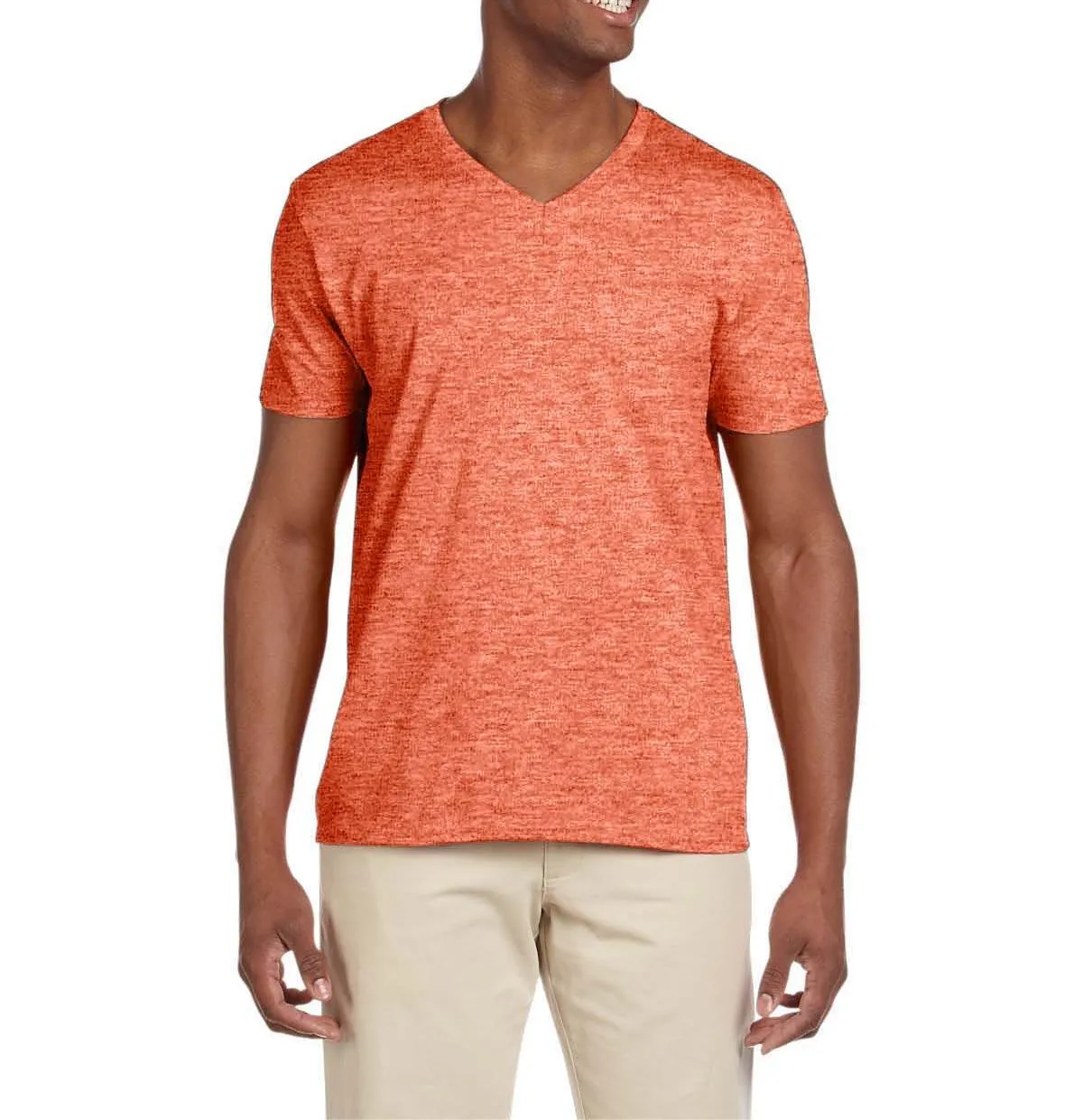 Men's Semi-Fitted V-Neck Short Sleeve Cotton Tee