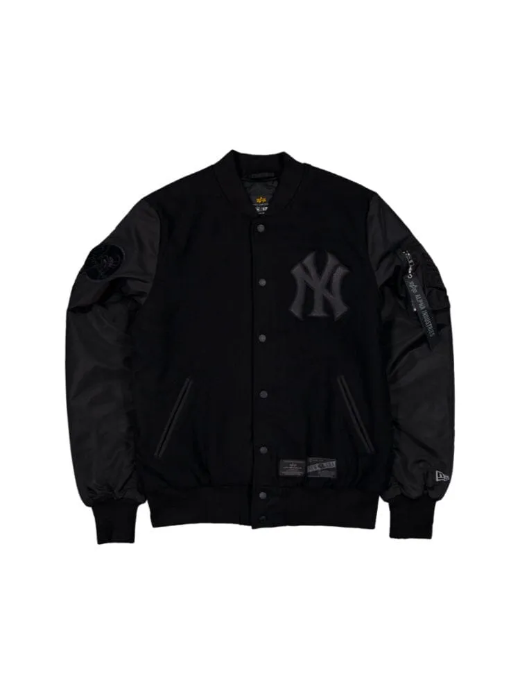 NEW YORK YANKEES X ALPHA X NEW ERA WOOL VARSITY MA-1 BOMBER JACKET